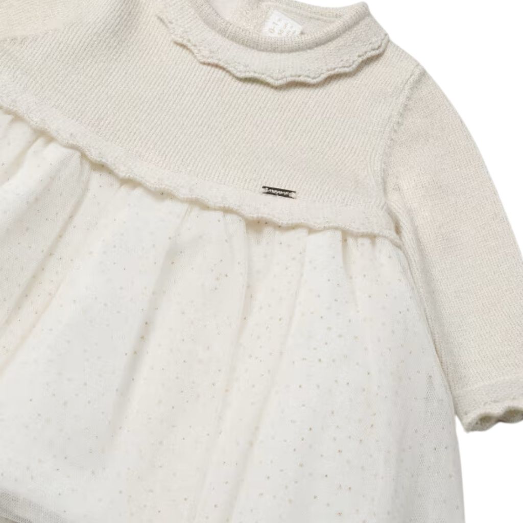 Long Sleeve Ivory Dress for Baby
