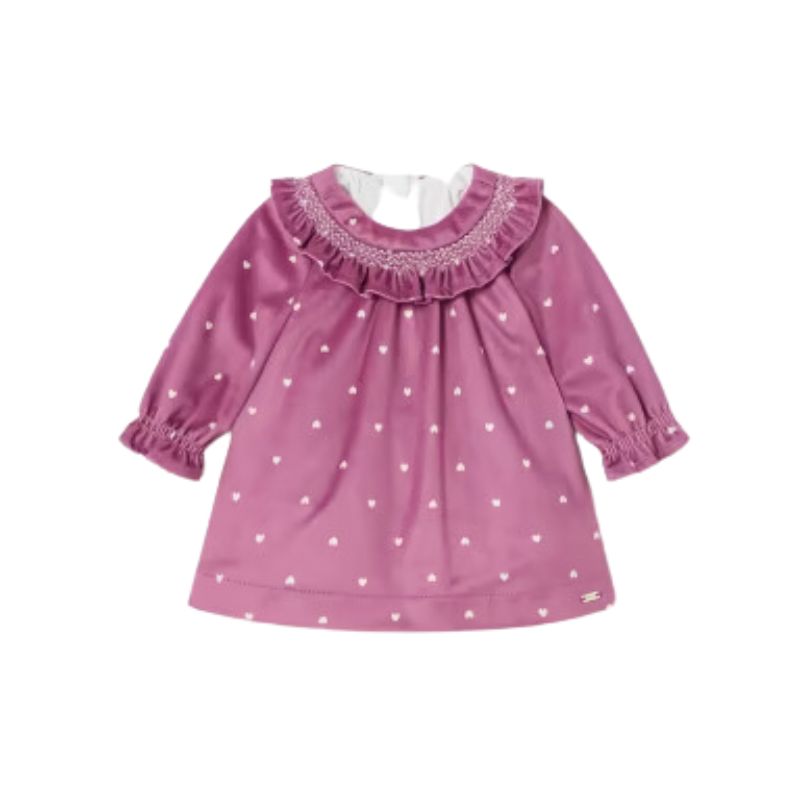 Heart Print Velvet Dress for Baby