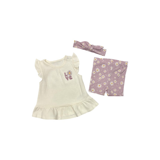 3-Piece Daisy Print Outfit for Baby Girl
