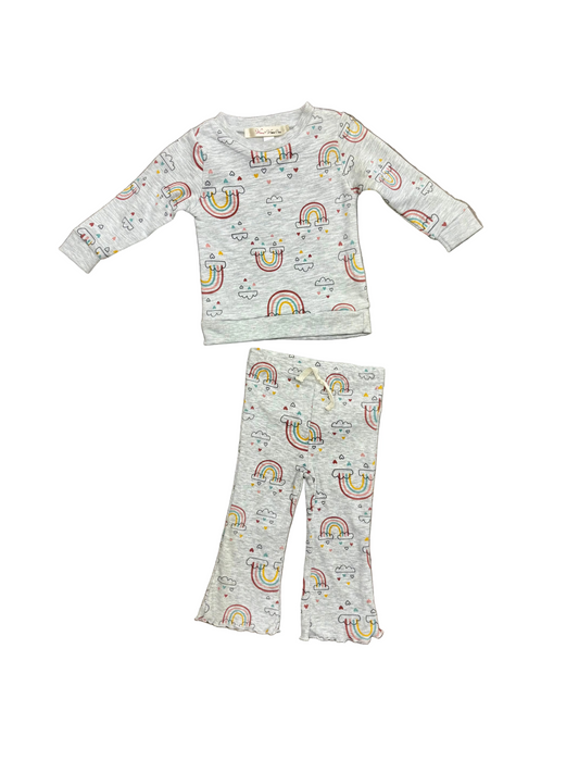 Rainbow Sweatshirt and Pants for Baby Girl