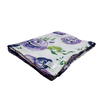 Newborn, Stroller, or Breastfeeding Swaddle Blanket in Boysenberry Print
