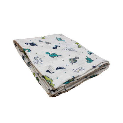 Newborn, Stroller, or Breastfeeding Swaddle Blanket in Dinosaur Print