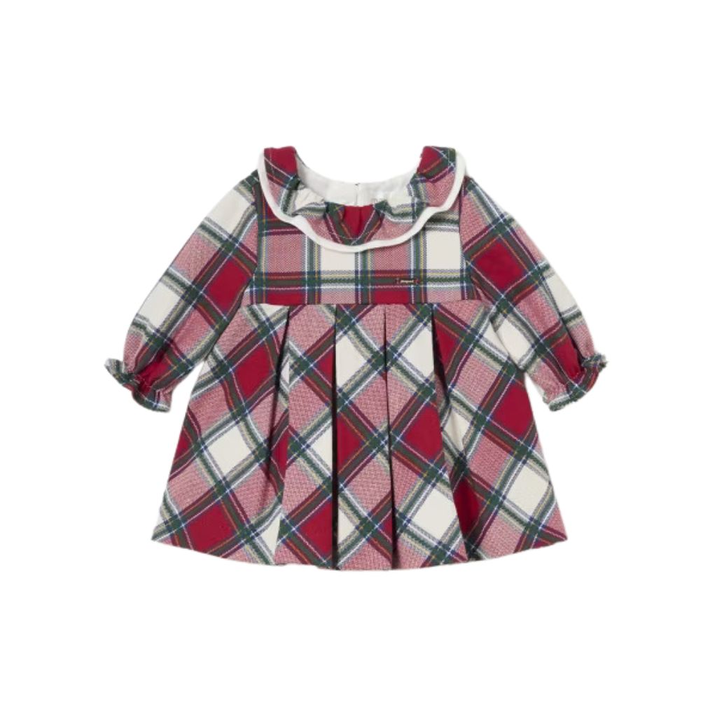 Red Long Sleeve Plaid Dress for Baby