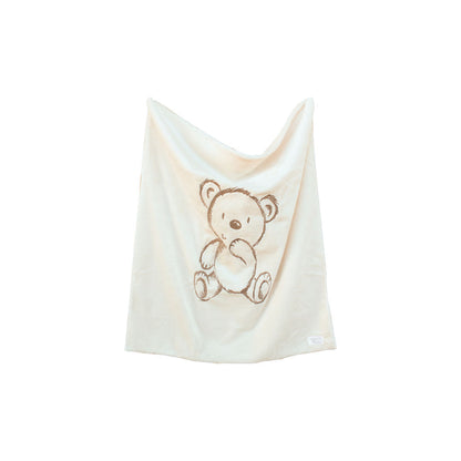 Bear Embroidered Blanket for Stroller
