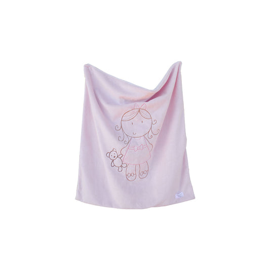 Doll Embroidered Baby Blanket for Newborn