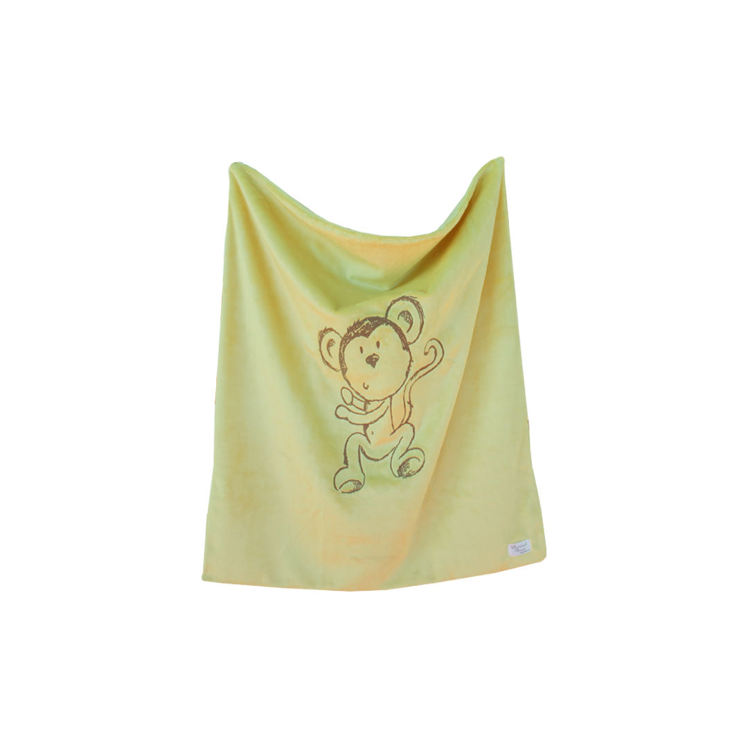 Monkey Embroidered Blanket for Newborn